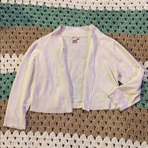 White Open-Front Cardigan Shrug Womans sz XL